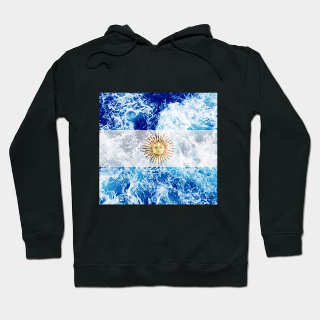 Flag of Argentina – Ocean Waves Hoodie by DrPen